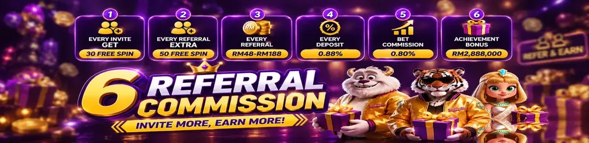 Referral commission banner listing six ways to earn